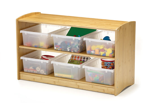 BAM1-C Etagère en bambou - Bacs transparents