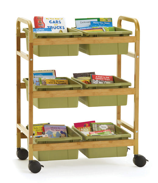 BB007-6-S Small Bamboo Cart - Sage Green Bins