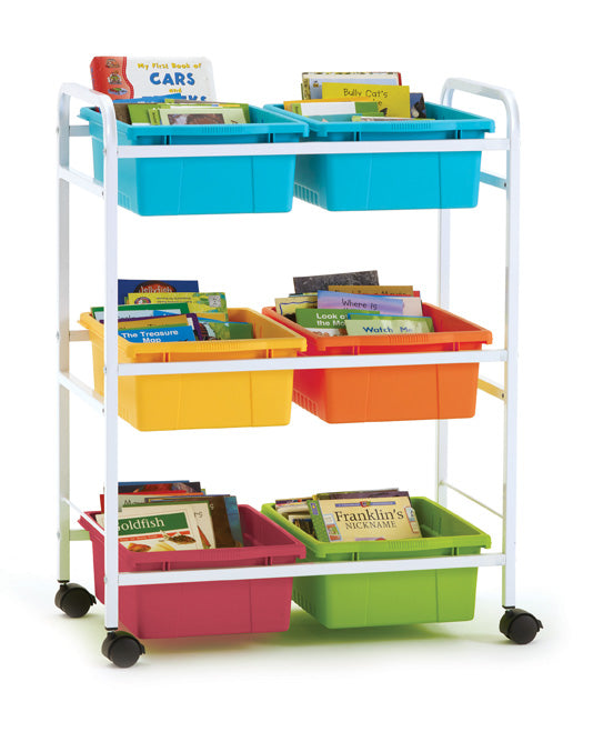 BB008-6-VM Small Book Cart - Vibrating Combo