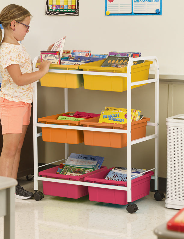 BB008-6-VW Small Book Cart - Hot Vibrating Combo