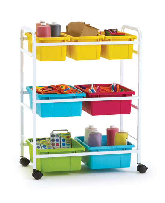 BB008-DTP Small book cart - Deluxe bin combo