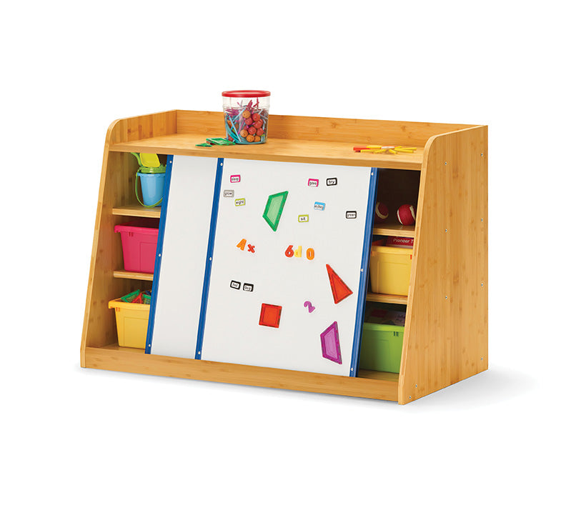 BWS2-VM Shelf for writing and storing with 2 boards and vibrating bins