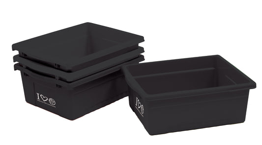 BE1-RCY Chevalet en bambou - Double face - Bacs en plastique 100 % recyclé