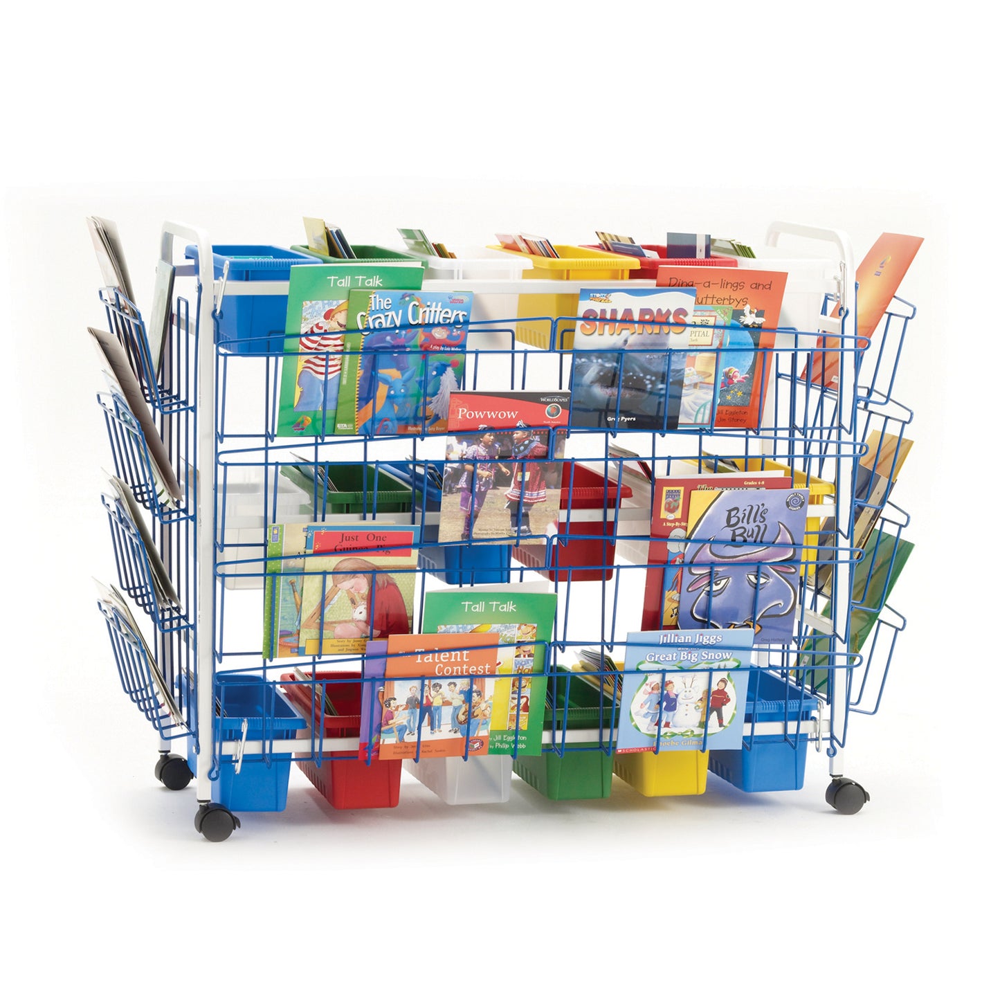 BB005-18-1 Deluxe Book Cart 18 Bins