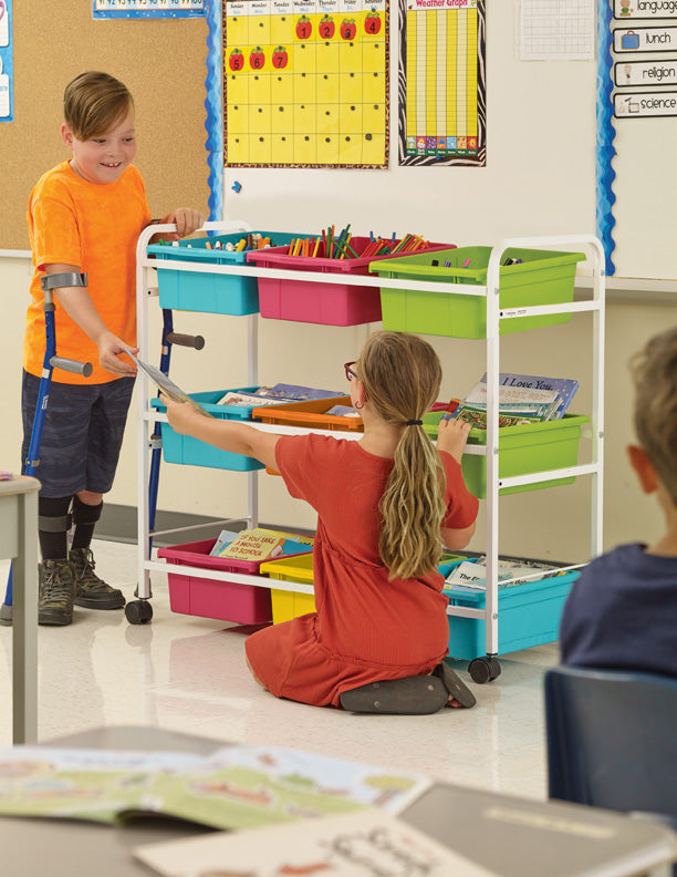 BB005-9-VM Book Cart - Vibrating Combo