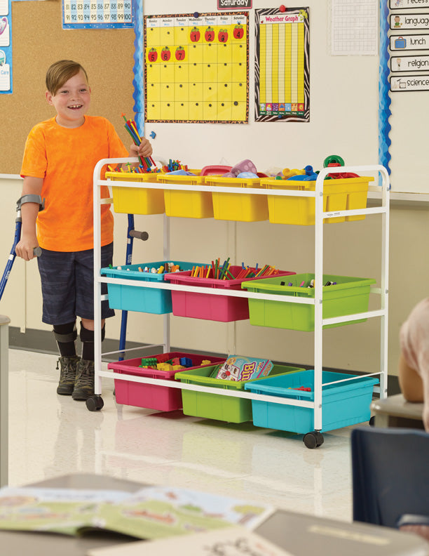 BB005-DTP Book Cart - Deluxe Bins