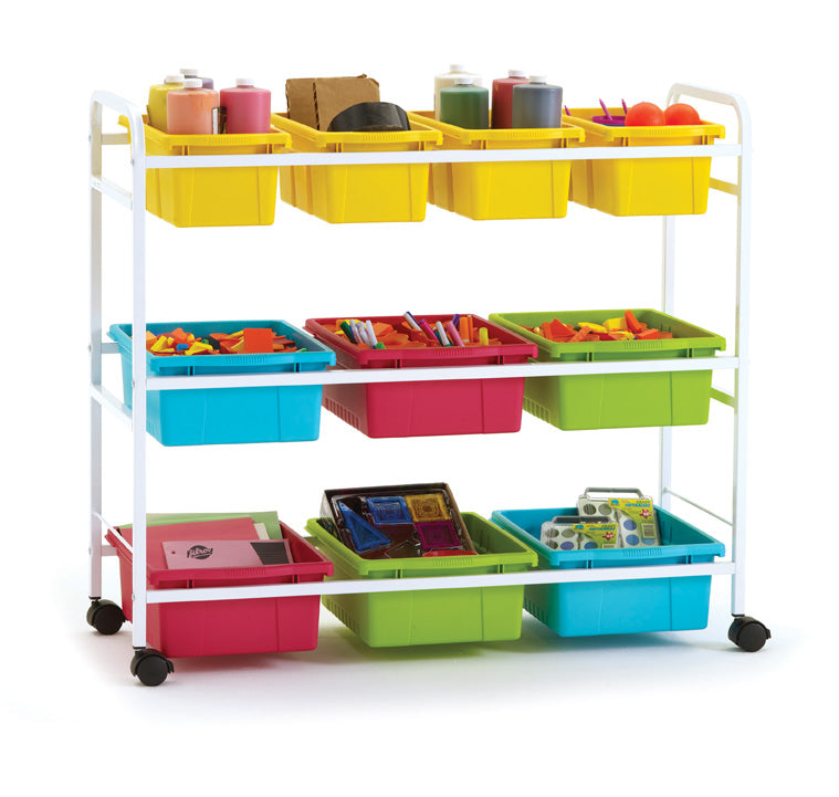 BB005-DTP Book Cart - Deluxe Bins