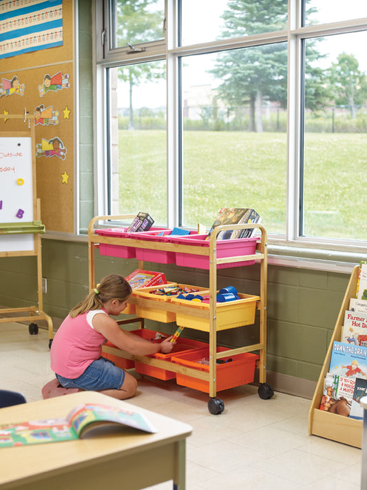 BB006-9-VW Chariot en bambou - Combo vibrant chaud