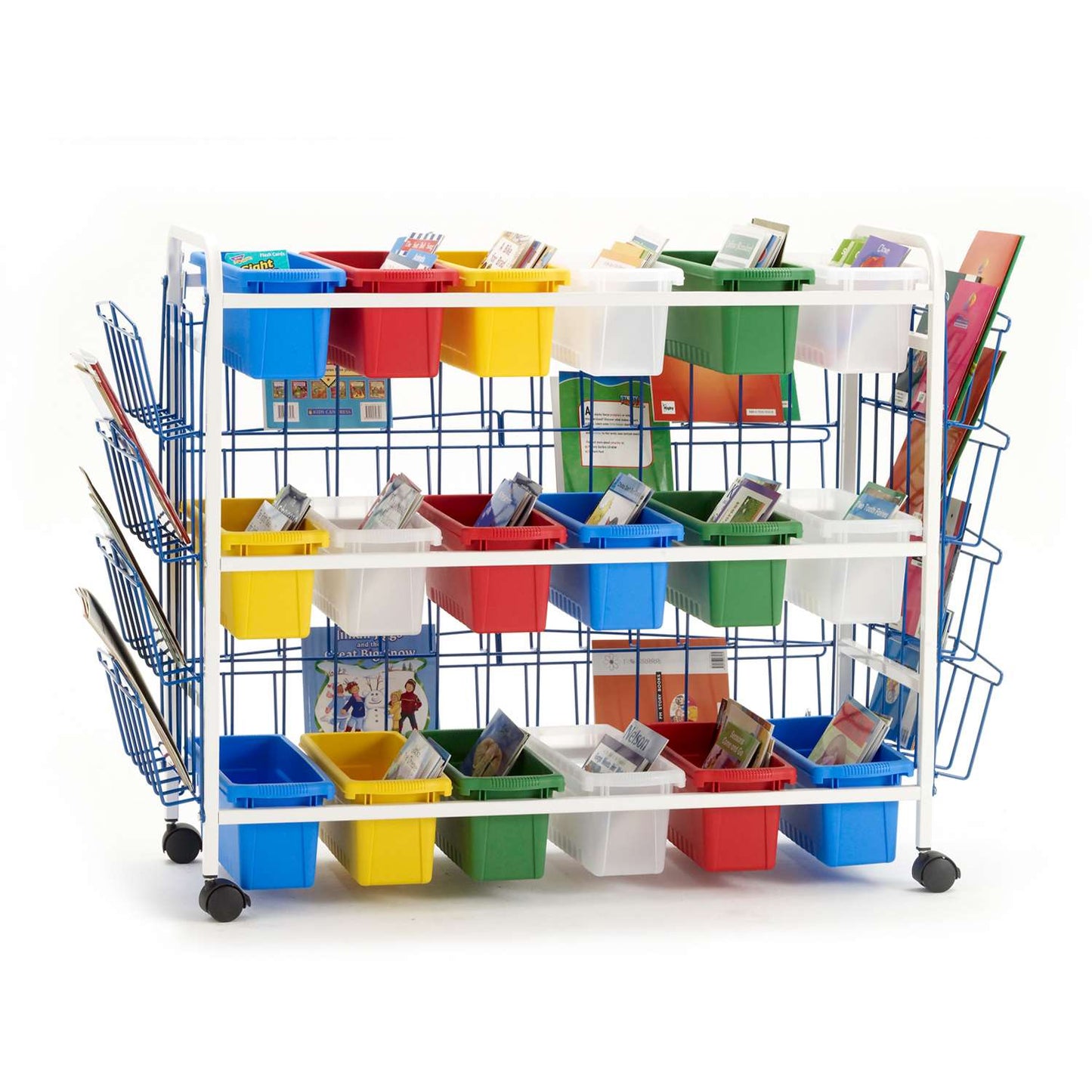 BB005-18-1 Deluxe Book Cart 18 Bins