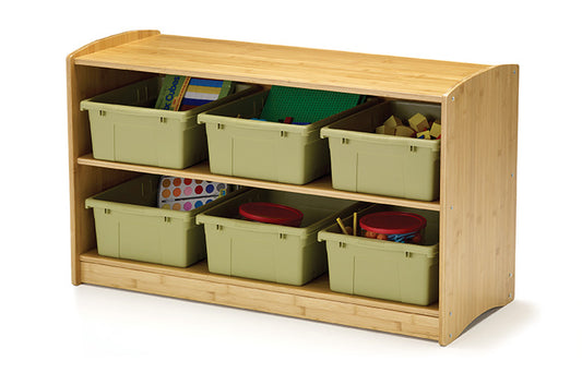 BAM1-S Bamboo Shelf with Sage Bins