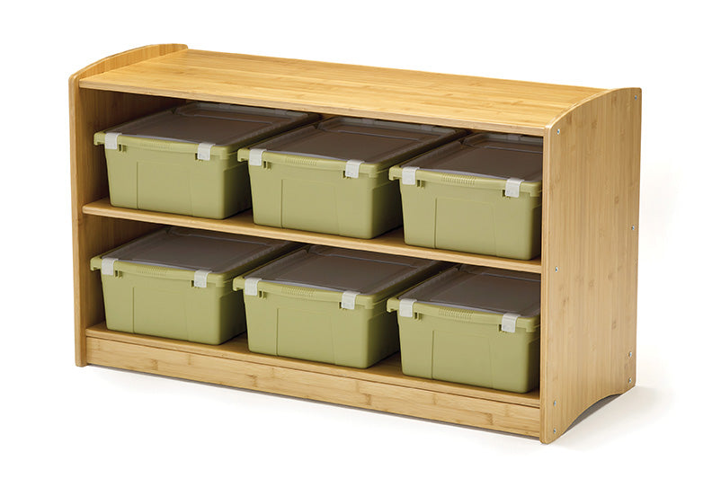 BAM1-S Bamboo Shelf with Sage Bins