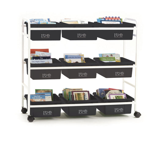 BB005-9-RCY Book Cart - Recycled Plastic Combo
